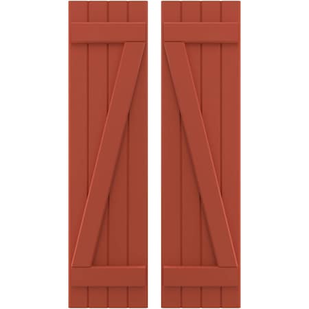 Americraft 4-Board (2 Batten) Wood Joined Board-n-Batten Shutters W/ Z-Bar, ARW102BB414X43CLH